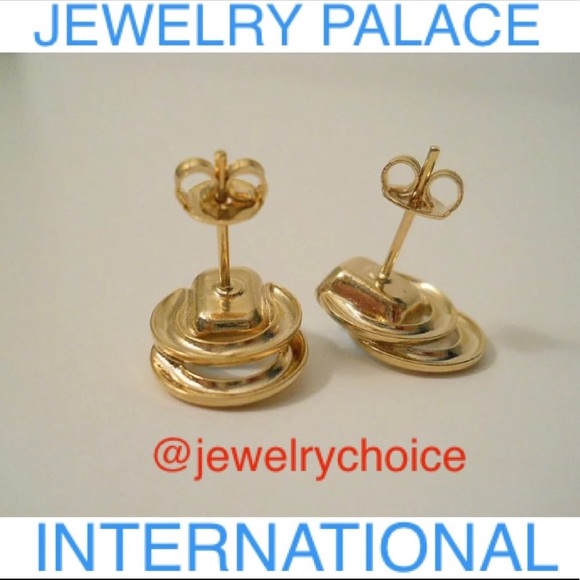 14K Gold Filled Stunning Light Blue Cubic Zirconia Post Earrings - Picture 9 of 11